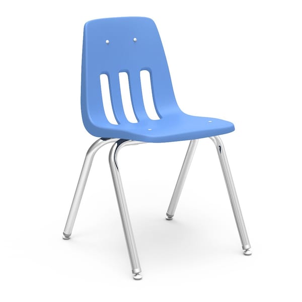 Virco 9000 Series 18" Classroom Chair, 5th Grade - Adult with Nylon Glides - Sky Blue Seat 9018 - main
